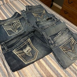 5 pair of plus size vigoss jeans